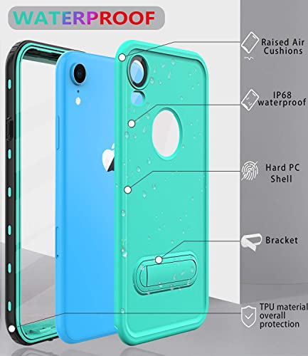 Diverbox for iPhone Xr Case Waterproof,Shockproof Dustproof IP68 Full-Body Sturdy with Kickstand Case Built-in Screen Protector,Underwater Full Sealed Cover Protective for iPhone Xr (Teal) | The Storepaperoomates Retail Market - Fast Affordable Shopping