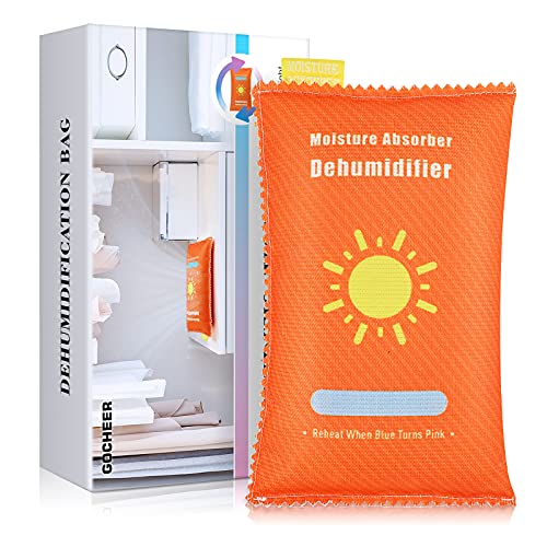Gocheer Reusable Moisture Absorber Packet, 400g Hangable Safe Dehumidifier Bag for Closet Damp Humidity Removal Desiccant packet for Gym Bag Car RV Kitchen Bathroom Basement Dormitory Wardrobe Cabinet