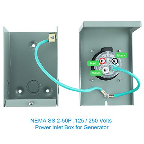 50 Amp Power Inlet Box, NEMA SS 2-50P, 125/250 Volt, 12,500 Watts Generator Power Inlet Box, Weatherproof, Outdoor Use, ETL Listed | The Storepaperoomates Retail Market - Fast Affordable Shopping