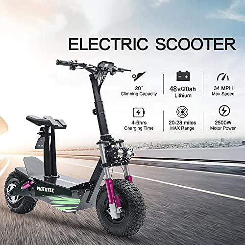 TOXOZERS Electric Fat Tire Scooter – Foldable 2500W Motor Adults Off Road Scooters – 48V20Ah Lithium Ion – Up to 32MPH – 20~28Mile Range(Weight Dependent) | The Storepaperoomates Retail Market - Fast Affordable Shopping
