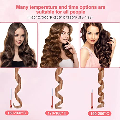 Cordless Auto Hair Curler, Portable Hair Curling Wand Rechargeable Automatic Curling Iron with LCD Temperature Display and Timer, Magic Styling Tools, Fast Heating Ceramic Barrel for Hair Styling | The Storepaperoomates Retail Market - Fast Affordable Shopping