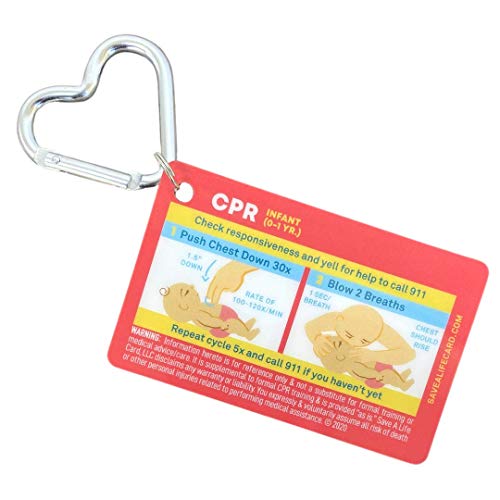 Infant Save A Life Card – 4-Pack Baby CPR & Choking Instruction Card for Ages 0 to 1 – First Aid & CPR Training Supplement – Wallet-Sized/Portable with Key Chain – Attach to Diaper Bag & Stroller | The Storepaperoomates Retail Market - Fast Affordable Shopping