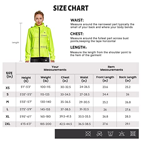 FitsT4 Women’s Cycling Running Jackets Lightweight Windproof Bike Windbreaker Reflective with Hood Fluorescent Yellow Size 2XL | The Storepaperoomates Retail Market - Fast Affordable Shopping