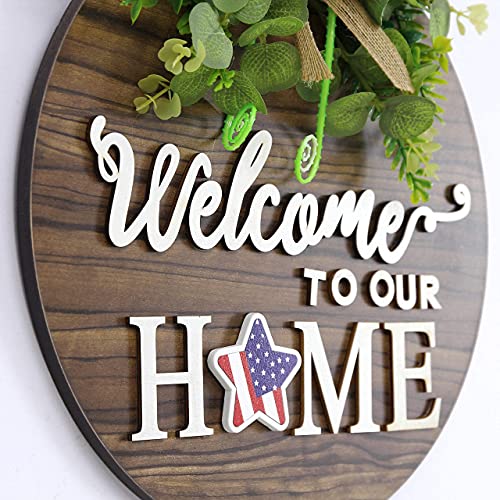 Interchangeable Seasonal Welcome Sign Front Door Decoration, Rustic Round Wood Wreaths Wall Hanging Outdoor, Farmhouse, Porch, for Spring Summer Fall All Seasons Holiday Halloween Christmas. | The Storepaperoomates Retail Market - Fast Affordable Shopping