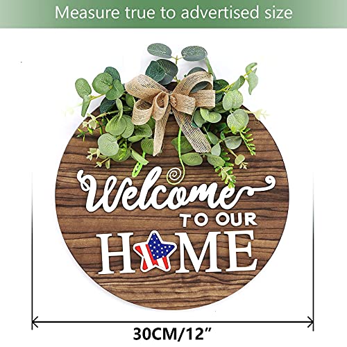 Interchangeable Seasonal Welcome Sign Front Door Decoration, Rustic Round Wood Wreaths Wall Hanging Outdoor, Farmhouse, Porch, for Spring Summer Fall All Seasons Holiday Halloween Christmas. | The Storepaperoomates Retail Market - Fast Affordable Shopping