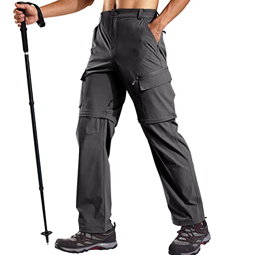 MIER Men’s Quick Dry Convertible Hiking Pants Lightweight Zip Off Outdoor Pants with 7 Pockets, Stretchy and Water-Resistant, Graphite Grey, 34 | The Storepaperoomates Retail Market - Fast Affordable Shopping