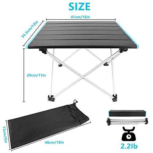 CestMall Portable Camping Table with Aluminum Folding Table Top and Carrying Bag, Folding Camp Table to Camp, Boat, Cooking, BBQ, Home Use, Bach Table, Easy to Clean | The Storepaperoomates Retail Market - Fast Affordable Shopping