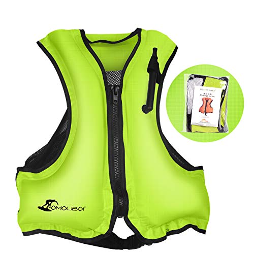OMOUBOI Inflatable Snorkel Jacket Adult with Leg Straps for Men Women Snorkel Vest for Snorkeling Diving Swimming (Green) | The Storepaperoomates Retail Market - Fast Affordable Shopping