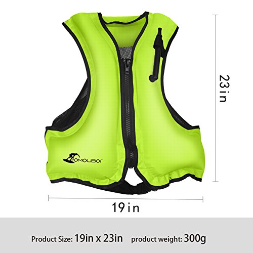 OMOUBOI Inflatable Snorkel Jacket Adult with Leg Straps for Men Women Snorkel Vest for Snorkeling Diving Swimming (Green) | The Storepaperoomates Retail Market - Fast Affordable Shopping