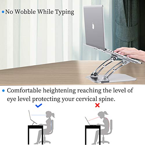 Adjustable Aluminum Alloy Laptop Desk Stand for MacBook, Portable Adjustable Height and Angle Laptop Desktop Holder, Ergonomic Computer Riser for 11-17″ MacBook Air Pro Dell HP Samsung | The Storepaperoomates Retail Market - Fast Affordable Shopping