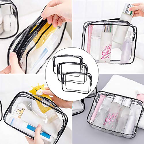 Cosywell Clear Toiletry Bag Quart Size Bag Travel Makeup Cosmetic Bag PVC Toiletries Cosmetic Pouch for Women Men 3PCS (S) | The Storepaperoomates Retail Market - Fast Affordable Shopping