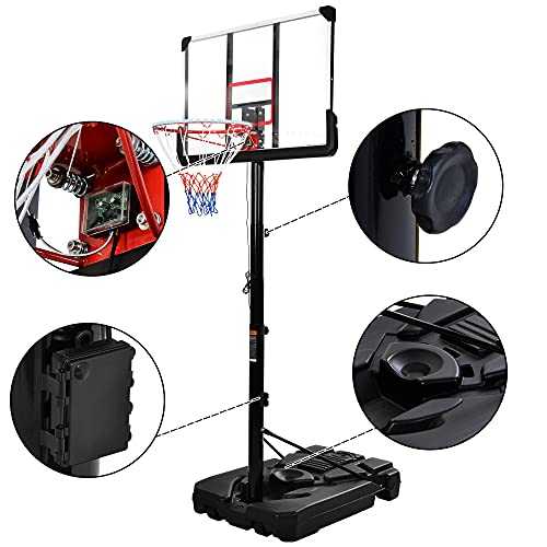JT Portable Basketball Hoop & Goal with LED Lights,Backboard,6.6-10ft Height Adjustment and Wheels, Waterproof,Super Bright to Play at Night for Both Youth and Adults Outdoor Indoor | The Storepaperoomates Retail Market - Fast Affordable Shopping
