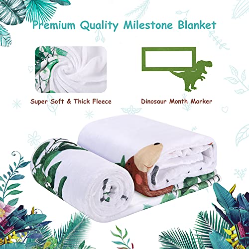 Baby Monthly Milestone Blanket, Unisex Woodland Monthly Blanket and Milestone Stickers for Newborn Baby Shower, Unisex Baby Growth Chart Monthly Blanket for Boy and Girl, | The Storepaperoomates Retail Market - Fast Affordable Shopping