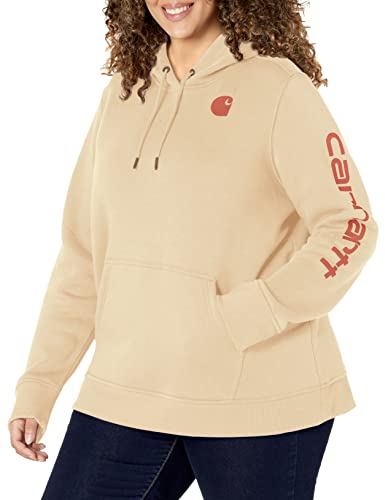 Carhartt Women’s Clarksburg Graphic Sleeve Pullover Sweatshirt (Regular and Plus Sizes), White Truffle, Large | The Storepaperoomates Retail Market - Fast Affordable Shopping