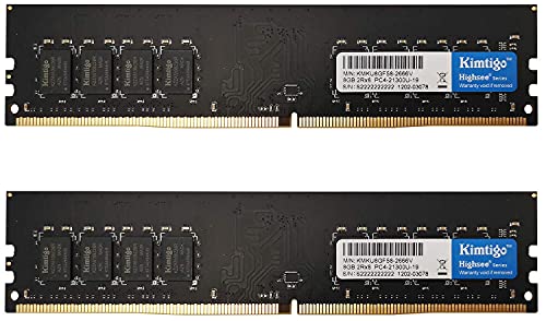 Kimtigo DDR4 16GB(8GBx2) UDIMM 2666MHz PC4-21300 CL19 Unbuffered Non-ECC PC Computer Desktop Memory Module Ram Upgrade PC4-21300 CL19 1.2V 288 Pin | The Storepaperoomates Retail Market - Fast Affordable Shopping