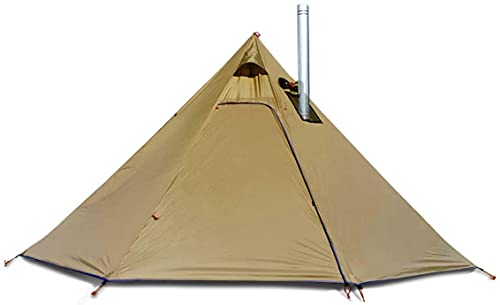 4 Person Teepee Hot Tent with Half Mesh and Fire Retardant Stove Jack Lightweight 6.8lb Height 7.2FT Teepee Tent Outdoor Camping Pyramid Tipi Tent (Brown Green) | The Storepaperoomates Retail Market - Fast Affordable Shopping