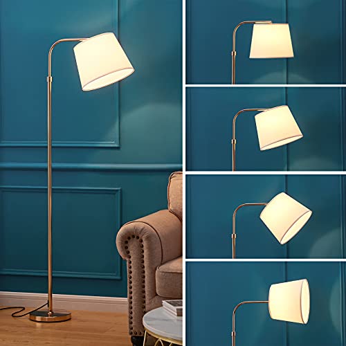 Gold Floor Lamp for Living Room – Arc Standing Lamps with Adjustable Lamp Head for Bedrooms – Mid Century Tall Pole Gold Lamp for Home Office Reading, Home Decor, Modern LED Floor Light Antique Brass | The Storepaperoomates Retail Market - Fast Affordable Shopping