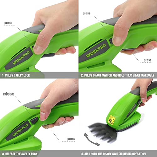 WORKPRO Cordless Grass Shear & Shrubbery Trimmer – 2 in 1 Handheld Hedge Trimmer 7.2V Electric Grass Trimmer Hedge Shears/Grass Cutter Rechargeable Lithium-Ion Battery and Charger Included | The Storepaperoomates Retail Market - Fast Affordable Shopping