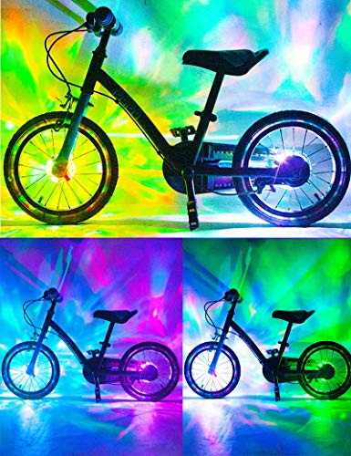 SHDBHD Bike Wheel Lights, Rechargeable Bike Wheel Lights Bike Tire Lights Waterproof LED Cycling Spoke Lights 16 Color Bicycle Warning Decoration Light Bike Wheel Lights for Kids
