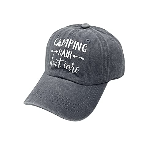 Waldeal Kids Camping Hair Don’t Care Hat Adjustable Vintage Washed Baseball Cap Grey | The Storepaperoomates Retail Market - Fast Affordable Shopping