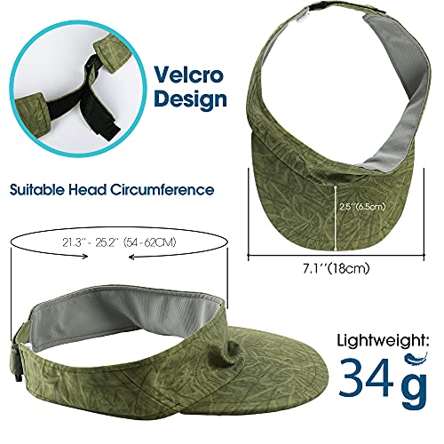 Arcweg Sun Visors for Women Foldable UV Protection Sports Visor Caps Sun Hat Army Green | The Storepaperoomates Retail Market - Fast Affordable Shopping