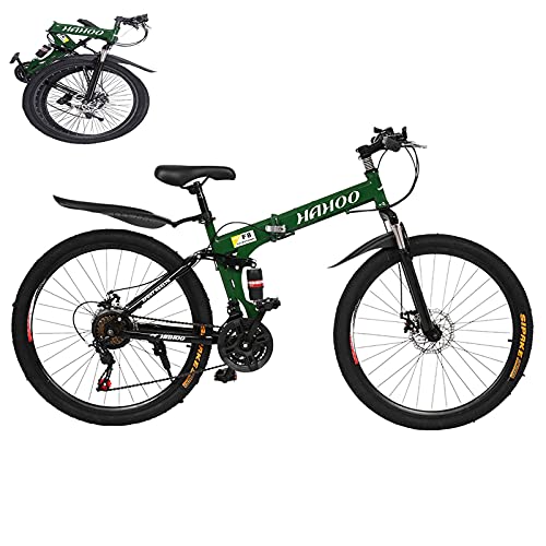 Astrong Outdoor Mens Mountain Bike-26in Stone 21 Speed Dual Disc Brakes Folding Mountain Bike, Full Suspension Non-Slip MTB Bikes for Adult Outdoor Cycling with Friends | The Storepaperoomates Retail Market - Fast Affordable Shopping