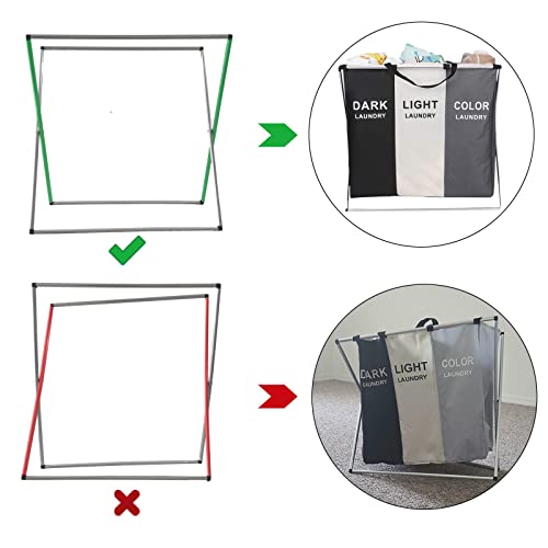 FENGLE 125L Laundry Cloth Hamper Sorter Basket Bin Foldable 2 Sections with Aluminum Frame (24x 15x 23 hes) Washing Dirty Cloth Bag for Bathroom Bedroom Garage (black White 2 Sections) | The Storepaperoomates Retail Market - Fast Affordable Shopping