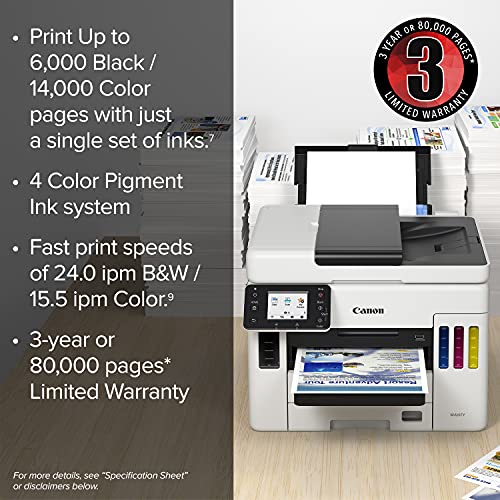 Canon MAXIFY GX7020, Wireless MegaTank All-in-One Supertank Printer, [Print, Copy, Scan, Fax ], White | The Storepaperoomates Retail Market - Fast Affordable Shopping