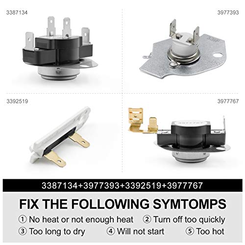 3977393 & 3392519 Dryer Thermal Fuse & 3977767 Dryer High Limit Thermostat & 3387134 Dryer Cycling Thermostat – Compatible with Whirlpool Kenmore Dryer | The Storepaperoomates Retail Market - Fast Affordable Shopping