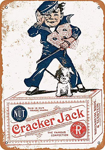 NINGFEI Metal Signs Novelty Wall Decor 8 x 12 – Vintage Look 1918 Cracker Jack Candy Bar Cafe Home Art Deco 2 Tin Sign Decorative Sign | The Storepaperoomates Retail Market - Fast Affordable Shopping