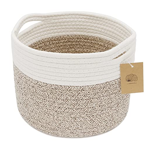 Small Basket Small Woven Basket Cute Cotton Rope Basket Toy Room Storage Basket cat and Dog Toys Basket Handle Basket 12″x 8″ x 5″ Oval Double-Piece Fashion Light Color Design, Orange | The Storepaperoomates Retail Market - Fast Affordable Shopping