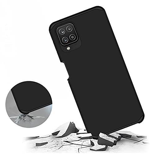 Samsung Galaxy A12 Case with Tempered Glass Screen Protector, SunRemex Heavy Duty Hybrid Shockproof Protection, Suitable for Samsung Galaxy A12 5G Mobile Phone(Black) | The Storepaperoomates Retail Market - Fast Affordable Shopping