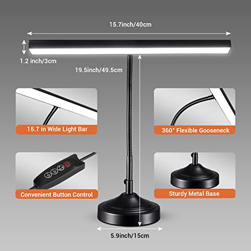 CELYST LED Desk Lamp Piano Light with Interchangeable Base and Clamp, Eye-Caring Table Lamp & Clip Lamp with 3 Color Modes & Stepless Dimming, Memory Function, Flexible Gooseneck for Reading, 10W | The Storepaperoomates Retail Market - Fast Affordable Shopping