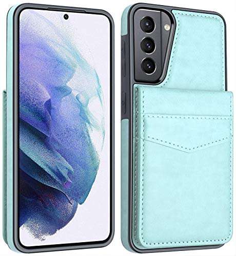 LakiBeibi Samsung Galaxy S21 Case, Dual Layer Lightweight Premium Leather Galaxy S21 Wallet Case with Card Holders Flip Case Protective Cover for Samsung Galaxy S21 5G 6.2 Inches (2021), Mint | The Storepaperoomates Retail Market - Fast Affordable Shopping
