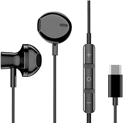 Urban Extreme USB Type C Earphones Stereo in-Ear Earbuds with Microphone and Volume Control Compatible with OnePlus 8 5G UW (Verizon) – Black (US Version with Warranty)