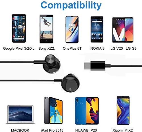 Urban Extreme USB Type C Earphones Stereo in-Ear Earbuds with Microphone and Volume Control Compatible with OnePlus 8 5G UW (Verizon) – Black (US Version with Warranty) | The Storepaperoomates Retail Market - Fast Affordable Shopping