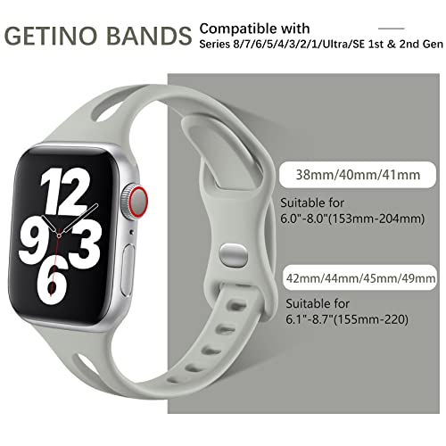 Getino Compatible with Apple Watch Band 40mm 38mm 41mm iWatch Series 8 7 6 5 4 3 2 1 SE for Women Men, Stylish Durable Soft Silicone Slim Sport Watch Bands, 4 Pack, Black/Pebble Gray/Pink Sand/White | The Storepaperoomates Retail Market - Fast Affordable Shopping