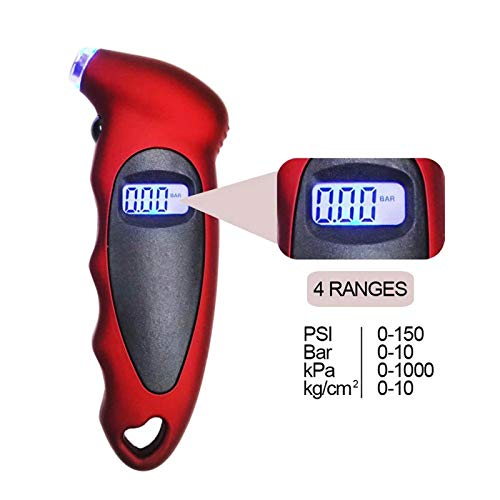 ANKIA Digital Tire Pressure Gauge 150 PSI with Back-lit LCD and Non-Slip Grip for Car Truck SUV Motorcycle Bicycle (Red&Black,2 Pack) | The Storepaperoomates Retail Market - Fast Affordable Shopping