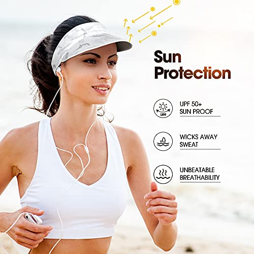 Arcweg Sun Visors Cap for Women Ladies Sweat Absorption Sports Hat UV Protection White Camouflage | The Storepaperoomates Retail Market - Fast Affordable Shopping