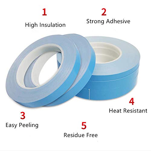 Thermal Adhesive Tape 10mm by 25M Double Side Adhesive Thermal Conductive Tapes Cooling Tapes for Heatsink, Coolers, LED Strips, Computer CPU, GPU (0.4 in x 82 ft) | The Storepaperoomates Retail Market - Fast Affordable Shopping