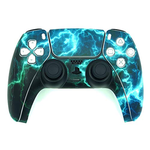 Gebaisi PS5 Controller Skin Sticker for Playstation 5 Cover Wrap Decal Green Lightning | The Storepaperoomates Retail Market - Fast Affordable Shopping