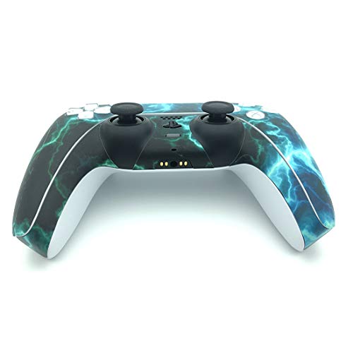 Gebaisi PS5 Controller Skin Sticker for Playstation 5 Cover Wrap Decal Green Lightning | The Storepaperoomates Retail Market - Fast Affordable Shopping