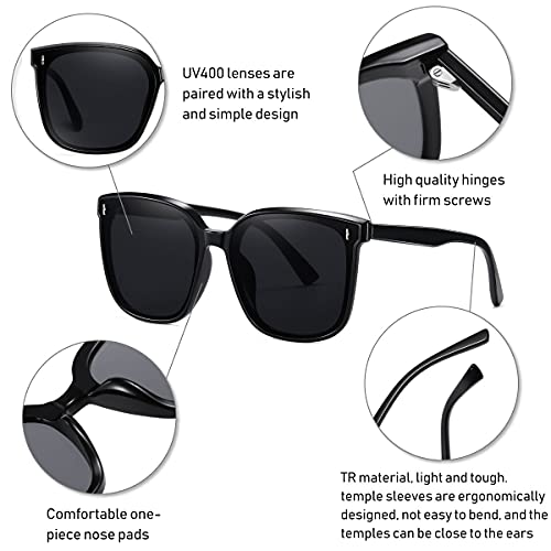 Dollger Retro Oversized Square Sunglasses for Women Trendy Classic Style Sun Glasses UV400 Protection Black | The Storepaperoomates Retail Market - Fast Affordable Shopping