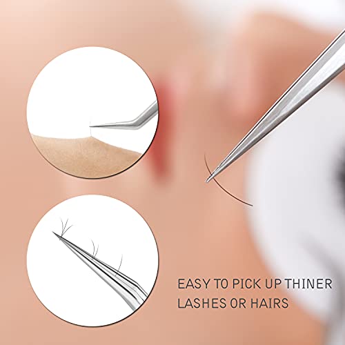 Eyelash Extension Tweezers Set 3 PCS for Volume, Isolation & Classic Tweezers Professional Stainless Steel Precision Tweezers Set | The Storepaperoomates Retail Market - Fast Affordable Shopping