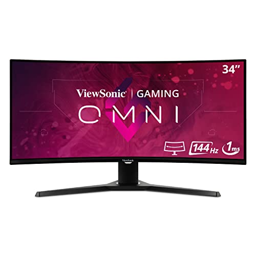 ViewSonic OMNI VX3418-2KPC 34 Inch Ultrawide Curved 1440p 1ms 144Hz Gaming Monitor with Adaptive Sync, Eye Care, HDMI and Display Port | The Storepaperoomates Retail Market - Fast Affordable Shopping
