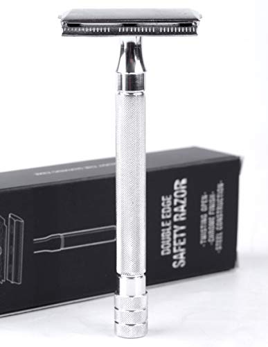 Tianwei Double Edge Safety Razor for Men & Women | Silver Waste Free Sided Vintage Shaving Fits All Edged Blades Zero Timeless | The Storepaperoomates Retail Market - Fast Affordable Shopping