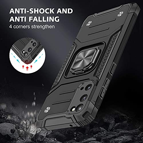 Anqrp Galaxy S20 5G Case, Military Grade Protective Phone Case Cover with Enhanced Metal Ring Kickstand [Support Magnet Mount] Compatible with Samsung Galaxy S20, Black | The Storepaperoomates Retail Market - Fast Affordable Shopping