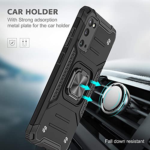 Anqrp Galaxy S20 5G Case, Military Grade Protective Phone Case Cover with Enhanced Metal Ring Kickstand [Support Magnet Mount] Compatible with Samsung Galaxy S20, Black | The Storepaperoomates Retail Market - Fast Affordable Shopping