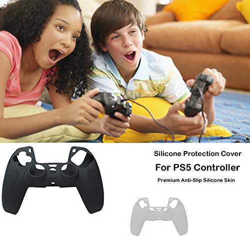 PS5 DualSense Controller Skin, Studded Anti-Slip PS5 DualSense Controller Cover Silicone Grip for PS5 Controller(Black x1 +White x1 Controller Skin, FPS PRO Thumb Grips x 8) | The Storepaperoomates Retail Market - Fast Affordable Shopping