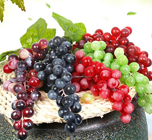 Artificial Grapes, 3 Bunches of Fake Decorative Grapes Simulation Fruit with Artificial Vines Lifelike Leaves Hanging Ornaments for Wedding Home Party Garden Wall Fruit Wine Decor | The Storepaperoomates Retail Market - Fast Affordable Shopping